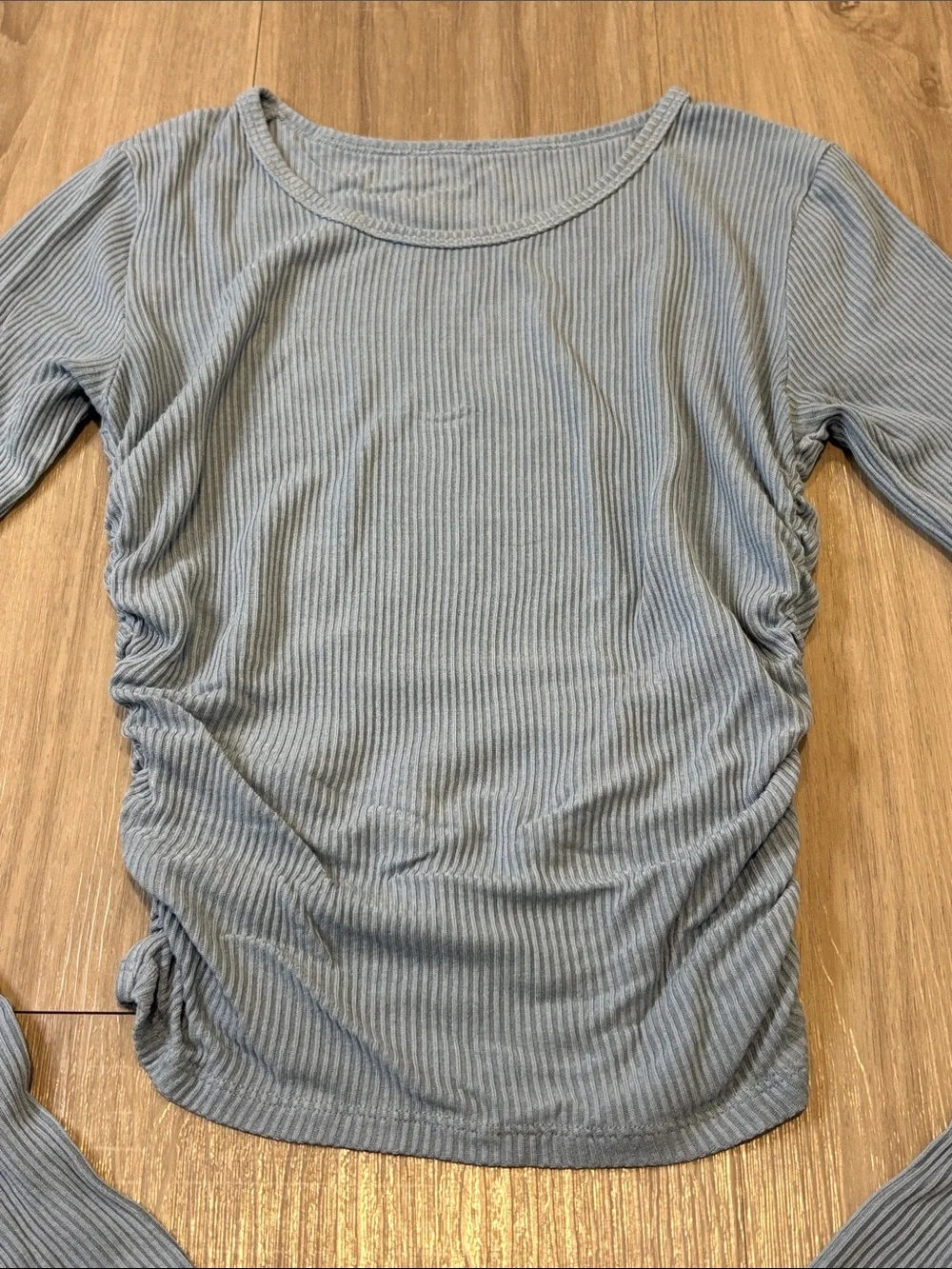 Alo Yoga Gather Long Sleeve in Light Blue Gray